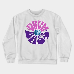 DRUM AND BASS  - Y2K Font Flower (navy/pink/purple) Crewneck Sweatshirt